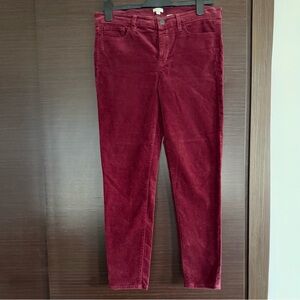 J. Crew Burgundy Skinny Jeans Stretch Velvet Slim Fit Style B4104